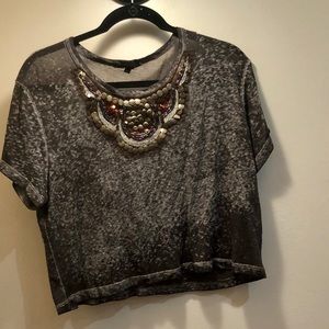 Intricate beaded crop top